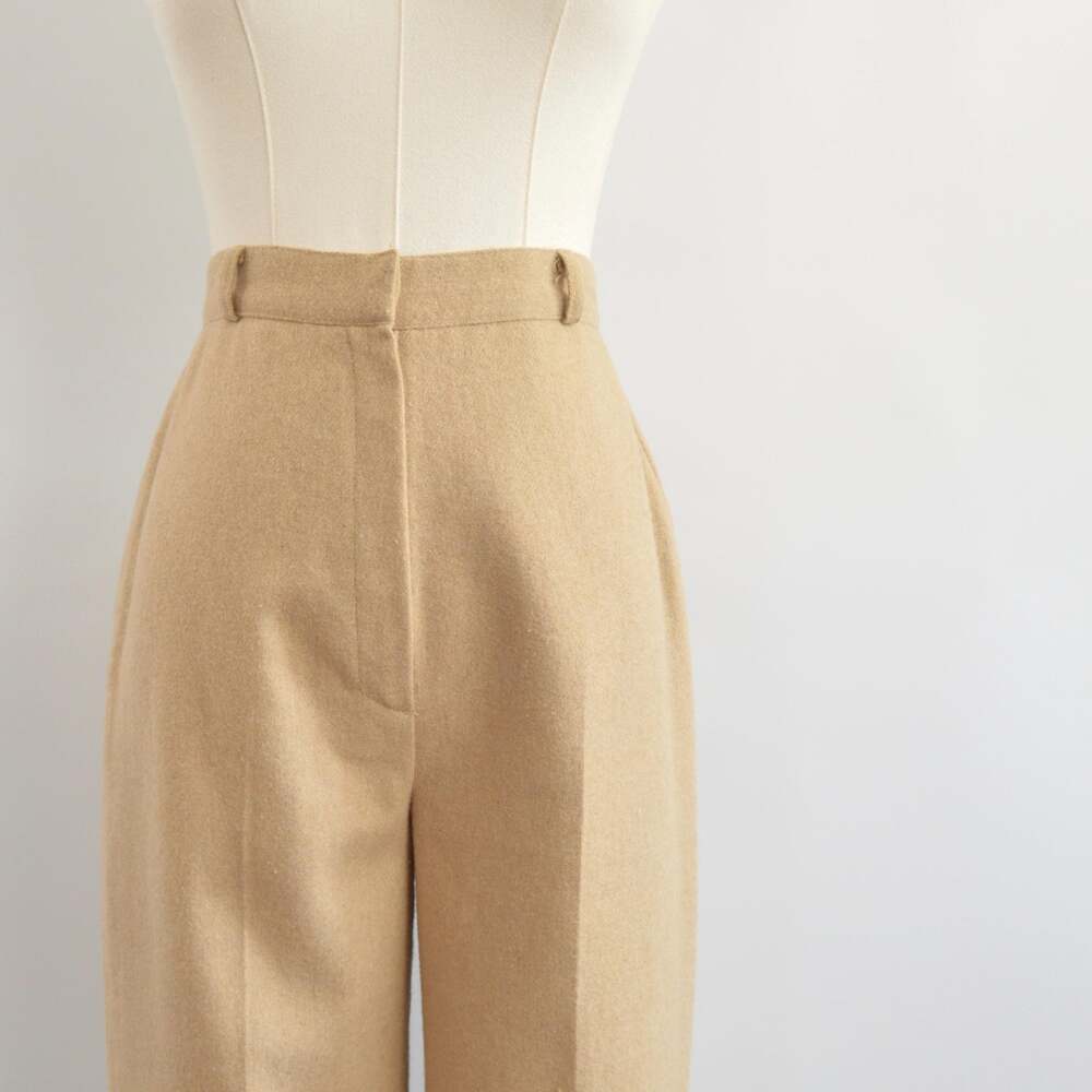 25 x 32 extra long fully lined khaki beige wool blend straight leg pants